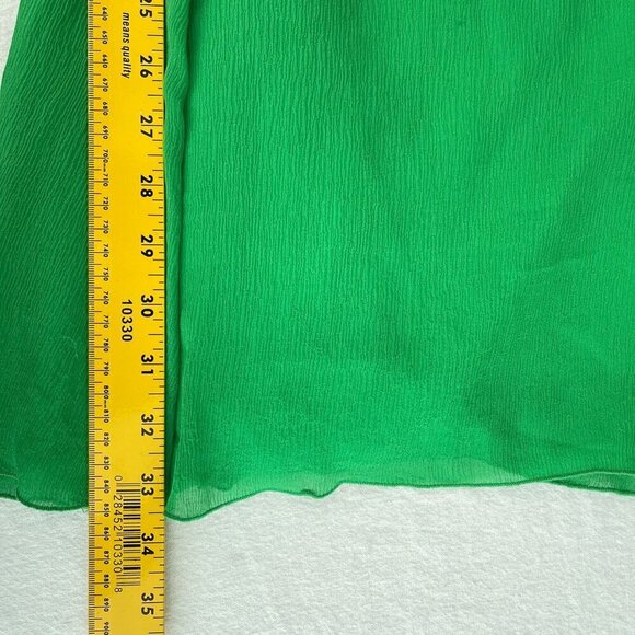 Armani Exchange Silk Green One-Shoulder Fit & Flare Ruffle Sundress Women 2 - Picture 11 of 16